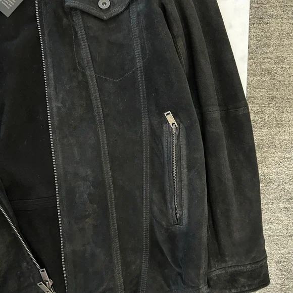 John Varvatos Black Suede Jacket